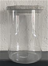 Glazen pot met stenen deksel, hoog 17cm