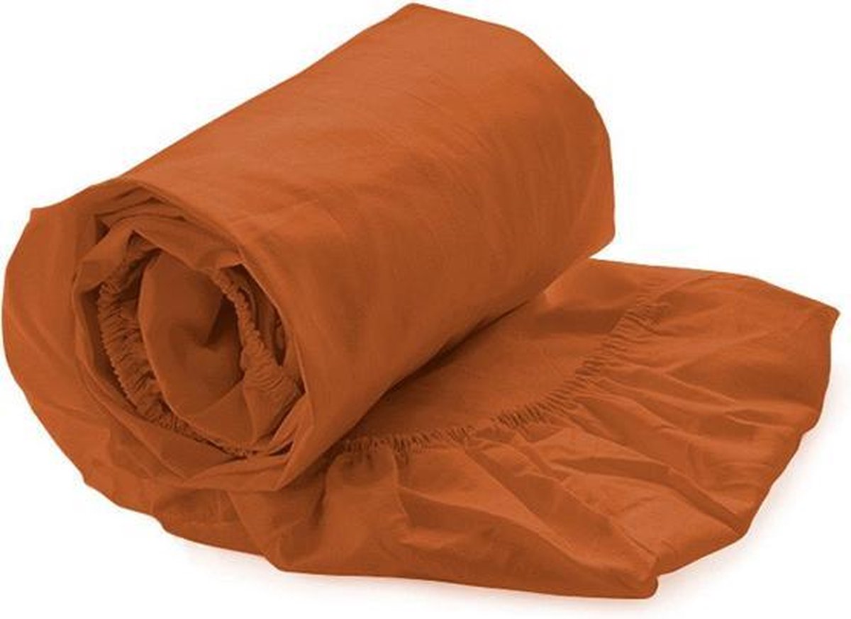 Luxe Hoeslaken Satijn - 100% Katoensatijn (280TC) - Eenpersoons - 90x210/220 cm - Terra