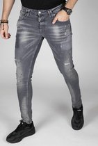 RYMN slimfit jeans grijs met witte en zwarte verfspetters size 29
