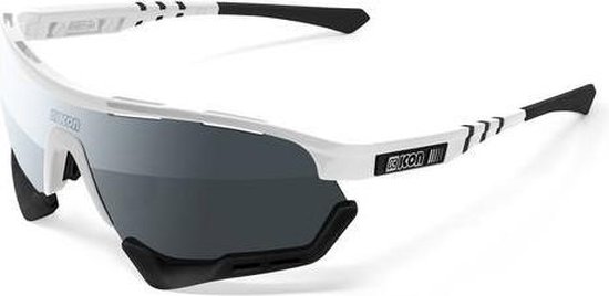 Scicon - Fietsbril - Aerotech XXL - Wit Gloss - Multimirror Lens Zilver