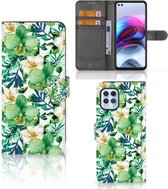 Étui pour téléphone portable Motorola Moto G100 Bookcase vert orchidée