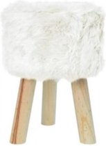 Medina Kruk 28 X 28 Cm Hout/Polyester Wit/Naturel