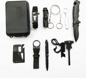 Survival Kit RIVU - Uitgebreide Survivalset - Inclusief Zakmes & Zaklamp - voor Scouting, Kamperen, Camping & Outdoor - Survivalset Autokit