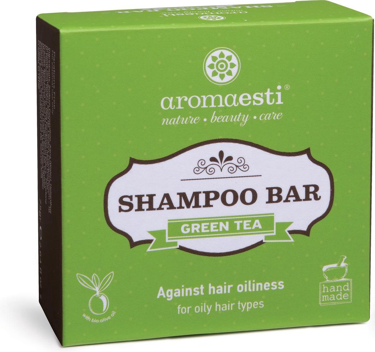 Aromaesti Shampoo Bar Green Tea - Groene Thee - shampoo voor vet haar - zero waste - solid shampoo - vegan - duurzaam - biologisch - diervriendelijk - 60 gram