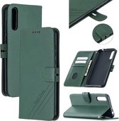 Voor Huawei P Smart S/Y8p Stiksels Stijl 2-Kleur Koe Textuur Horizontale Flip PU Lederen Case met Houder & Kaartsleuf & Lanyard (Groen)