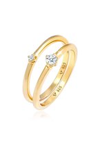 Elli PREMIUM Dames Ring Dames Solitaire Elegant Klassieker met diamanten (0,13 ct.) in 925 Sterling Zilver