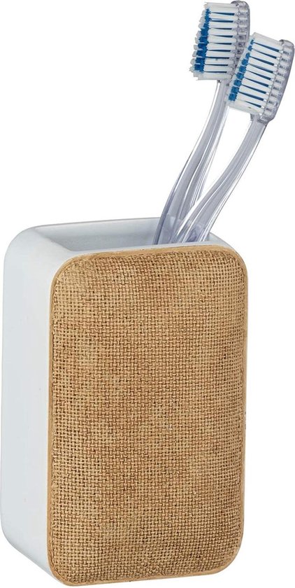 Wenko Tandenborstelhouder Ambila 12 Cm Polyresin Wit/beige