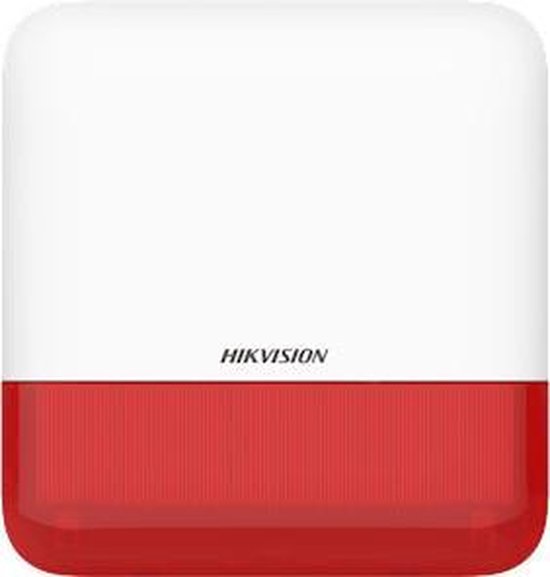Hikvision AX PRO - Draadloze Buitensirene - 110dB - IP65 - Wit/Rood