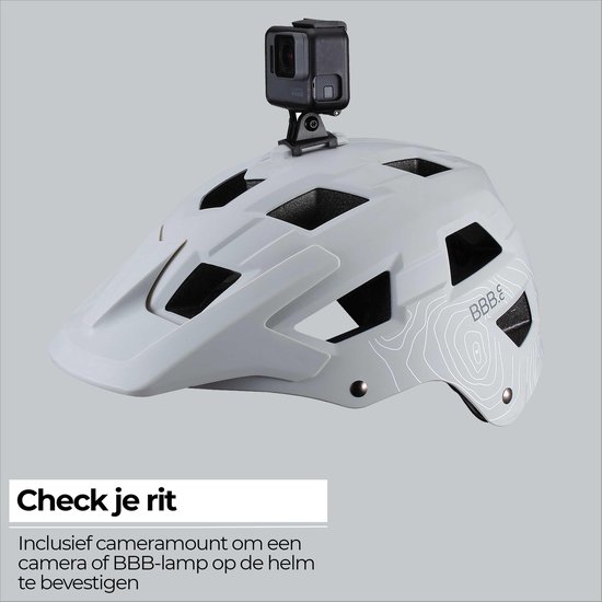 BBB Cycling MTB Helm Nanga - Met Bevestiging voor Camera of Verlichting - Wasbare Padding - Fietshelm Volwassenen: Heren & Dames - Mat Grijs/Wit - L - BHE-54 van BBB Cycling — afbeelding 5