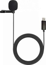 Professionele microfoon voor mobiele telefoon, tablet en laptop - Lavalier Clip On systeem - USB Aansluiting - 1.5 meter kabel