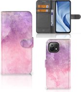 Telefoonhoesje Xiaomi Mi 11 Lite | Xiaomi 11 Lite NE Flipcase Pink Purple Paint
