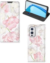 Stand Case Hoesje Cadeau voor Mama OnePlus 9 Smart Cover Mooie Bloemen