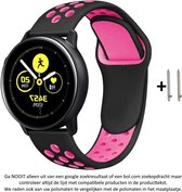 Zwart Roze Siliconen Bandje voor 22mm Smartwatches van Samsung, LG, Asus, Pebble, Huawei, Cookoo, Vostok en Vector – 22 mm black pink rubber smartwatch strap