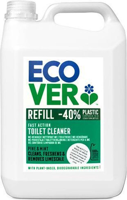 Ecover Fast-Action - Toiletreiniger - Grootverpakking 5 L - Plantaardig & Biologisch afbreekbaar - verwijdert kalkaanslag - frisse geur