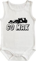 Romper - Go max ! - maat: 74/80 - kapmouw - baby - formule 1 - max verstappen - red bull racing - zwangerschap aankondiging - rompertjes baby - rompertjes baby met tekst - rompers