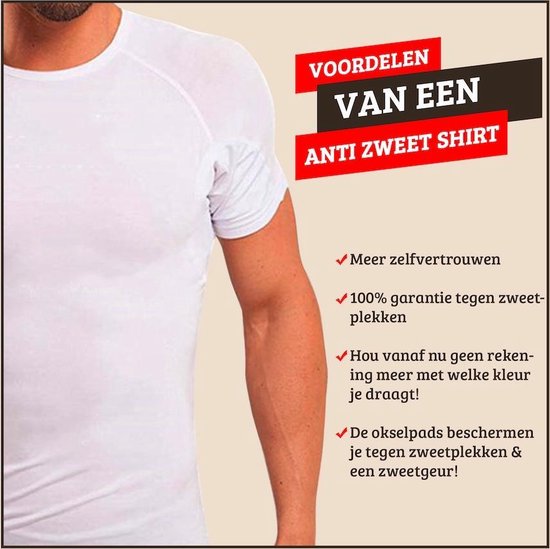 Fibershirts - Anti Zweet Shirt - Zwart - Ingenaaide Okselpads - Ondershirt - V-hals - Heren