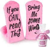 JAXY Vin Socks - Chaussettes d'intérieur Chaussettes - Fluffy Chaussettes - Thick Socks - Bed Chaussettes Women and Men - House Chaussettes d'intérieur Slip Women - Warm Chaussettes - Vin Gift - Funny Chaussettes - Funny Gifts - One Size - Rose