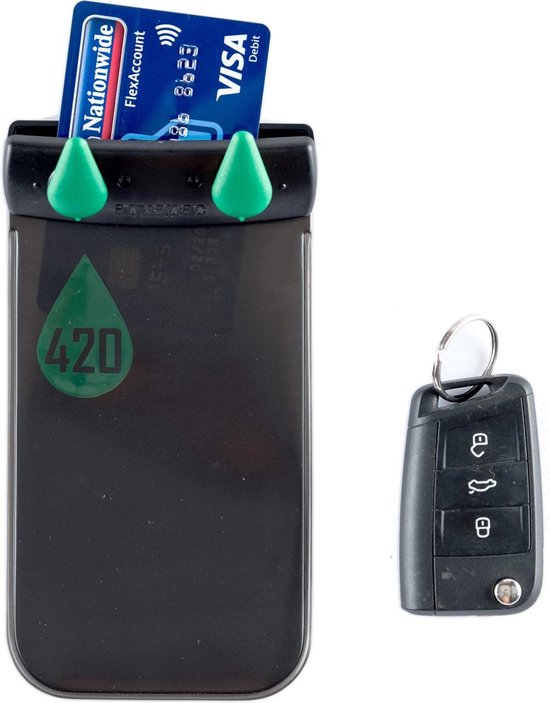 Foto: Aquapac 100 waterdicht sleuteltasje stash case 420 donker grijs