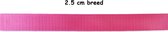Tassenband - 3 meter - 25 mm breed - Neon roze - Hobbyband - Nylonband - Banden - Polyesterband - PP band - Hobby - Naaien