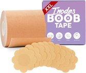Inodes Boob Tape XXL met 10 Tepelcovers - Geschikt voor Grote Borsten (7,5 cm breed) - Boobtape Sandy 5 Meter - Plak BH - Strapless BH - BH accessoires met tepelplakkers