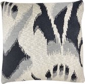 Ikat knitted cushion anthracite