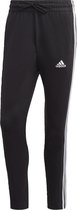 Pantalon adidas Sportswear Essentials Single Jersey Tapered Open Hem 3-Stripes - Homme - Zwart- XL