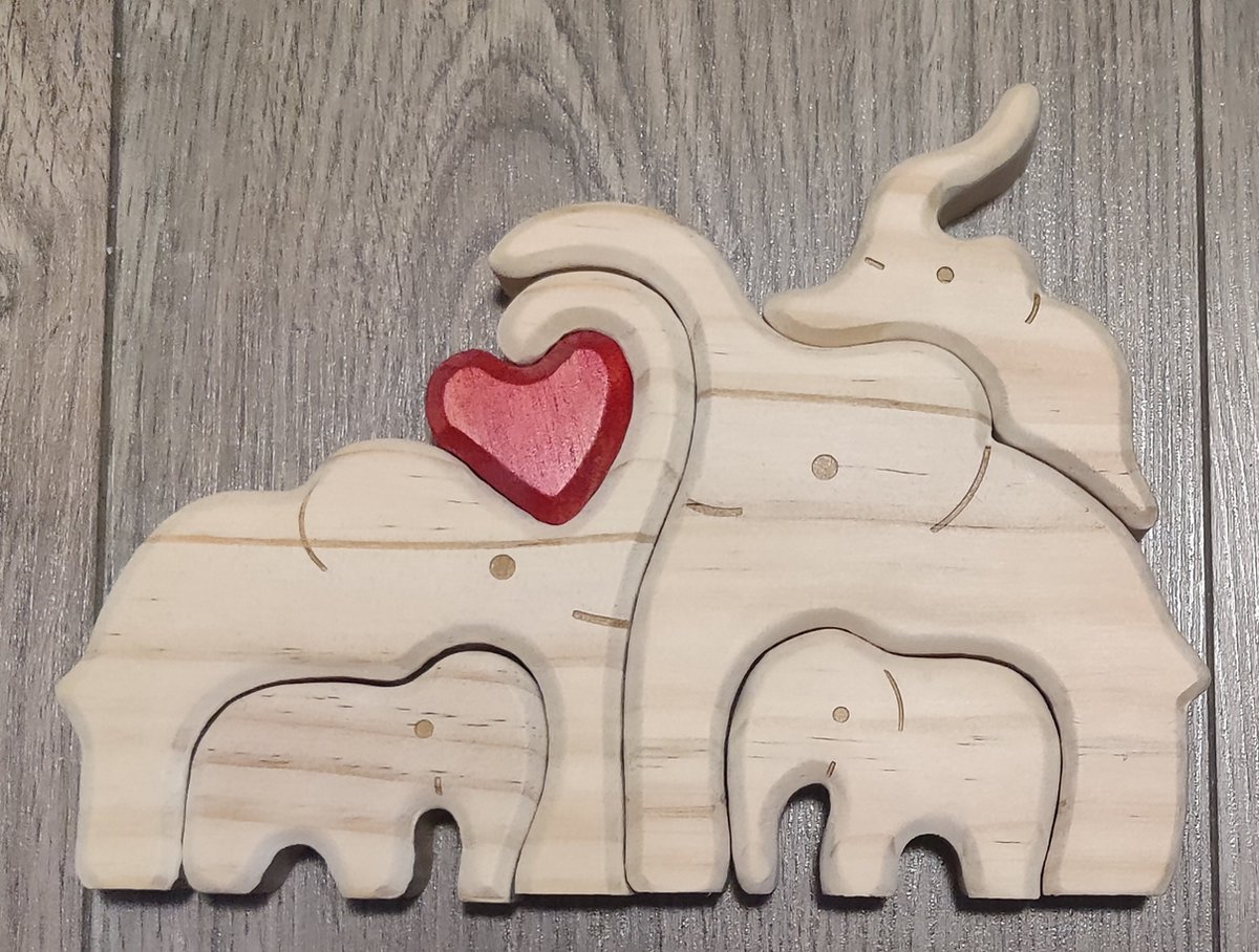 Goedkoopste Gepersonaliseerde olifanten familie - geboorte - kraam cadeau - puzzel - 5 olifanten