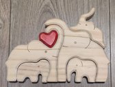 Gepersonaliseerde olifanten familie - geboorte - kraam cadeau - puzzel - 5 olifanten