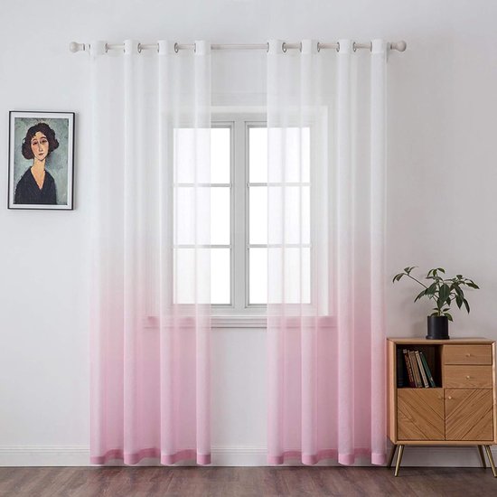 EMEMA Gordijnen transparante gordijnen Voile Sheer gordijn met oogjes