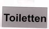WC toilet Deurbordje tekst Toiletten - helder acrylaat 60 mm x 130 mm - Bevestiging 3M plakstrip - Promessa-Design.