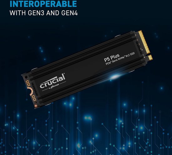 Crucial P5 Plus SSD 1TB - Gaming SSD met Heatsink voor PS5