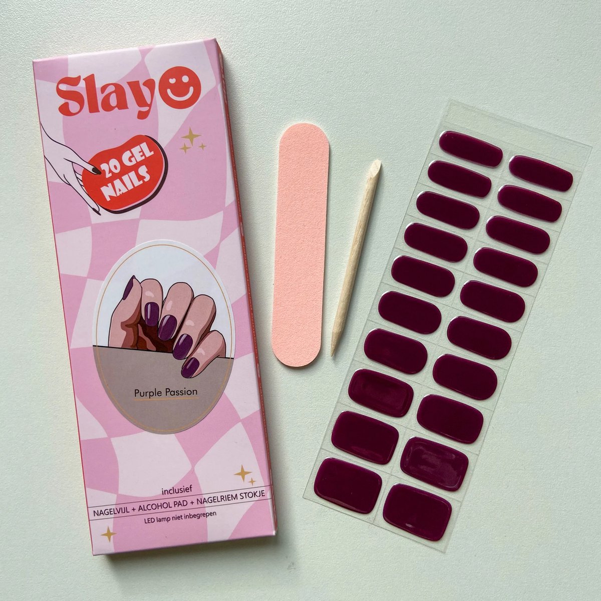 Slayo© - Gellak Stickers - Purple Passion - Nagelstickers - Gel Nail Wrap - Nail Art Stickers - Nail Art - Gellak Nagels - Gel Nagel Stickers - Nail Wraps - LED/UV lamp nodig