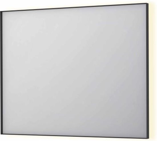 INK SP32 rechthoekige spiegel in stalen kader met dimbare indirect LED-verlichting, spiegelverwarming, color changing, en schakelaar 100 x 4 x 80 cm,