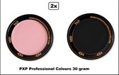 2x Set PXP Professional Colours schmink roze en zwart 30 gram - Schminken verjaardag feest festival thema feest