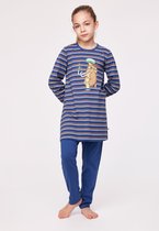 Woody pyjama meisjes/dames - multicolor gestreept - mammoet - 232-10-BLB-S/904 - maat 176