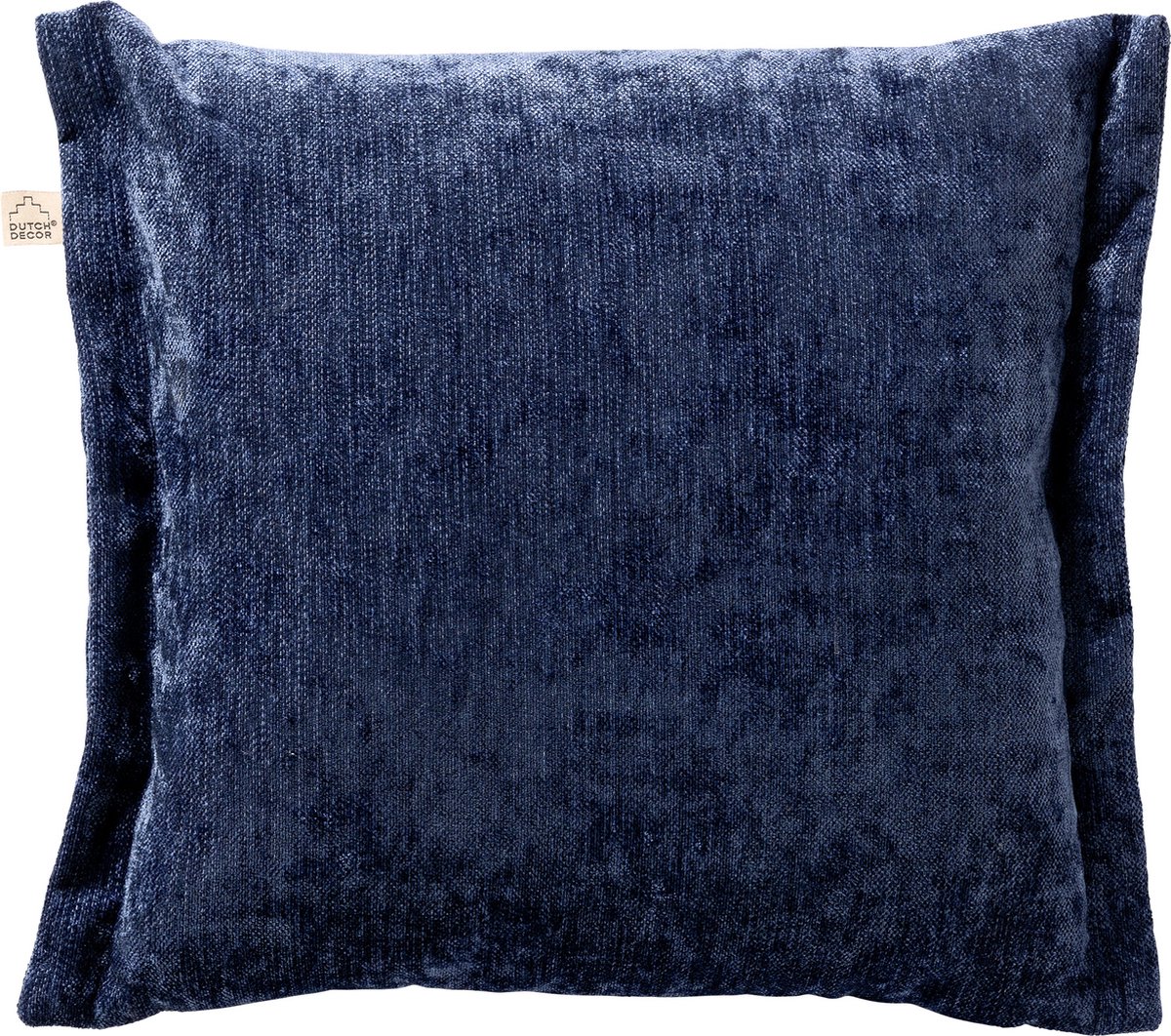 Dutch Decor LEWIS - Sierkussen 45x45 cm - fluweel - met sierrand - Insignia Blue - donkerblauw - Inclusief binnenkussen - Luxe kussens voor woonkamer & bank