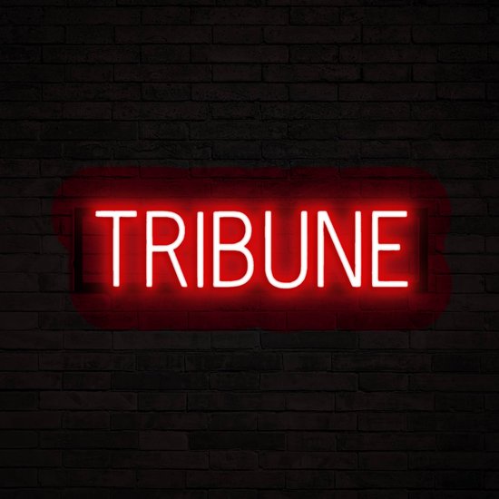 TRIBUNE - Lichtreclame Neon LED bord verlicht | SpellBrite | 62,86 x 16 cm | 6 Dimstanden - 8 Lichtanimaties | Reclamebord neon verlichting