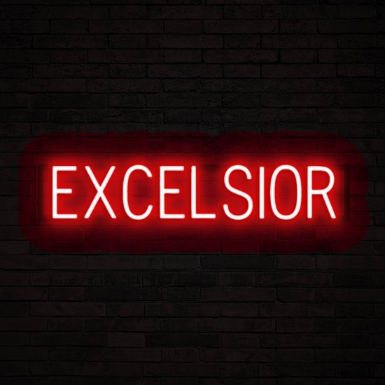 EXCELSIOR - Lichtreclame Neon LED bord verlicht | SpellBrite | 81,26 x 16 cm | 6 Dimstanden - 8 Lichtanimaties | Reclamebord neon verlichting