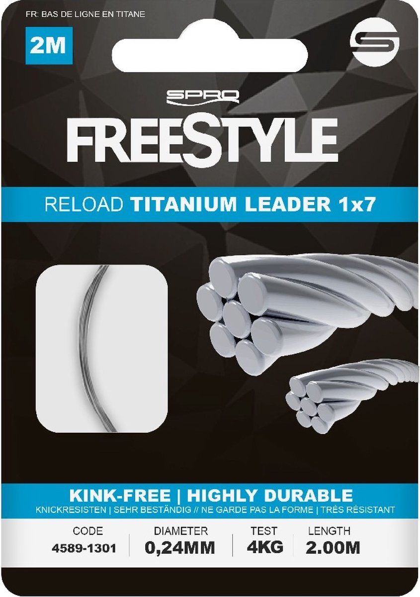 Spro Freestyle Reload Titanium Leader 2M 0,24 mm 4kg