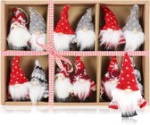 com-four® 12x Premium Hanging Santa Claus for the Christmas Tree, Charming Christmas Tree Figures, for Hanging as Tree Decoration, Christmas Decoration or Gift (Design 54 - Stripes + Dots)