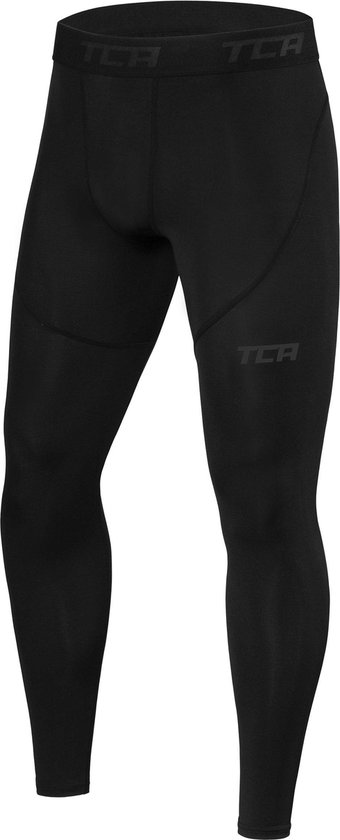 TCA Mannen HyperFusion Compressie Basislaag Top Lange Mouw Ondershirt - Mock Hals - Zwart, L