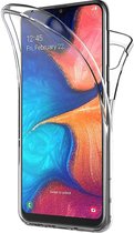 Samsung Galaxy A20e Hoesje - 360 Graden Case 2 in 1 Hoes Transparant + Ingebouwde Siliconen TPU Cover Screenprotector