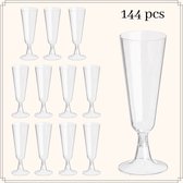 OTIX Kunststof Champagne Glazen - Herbruikbaar - 144 stuks - 150ml - Transparant - Kunststof