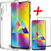 Samsung Galaxy M20 Hoesje + Screenprotector Full Screen - Transparant Shockproof Hybrid Case - iCall