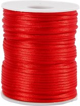 Cordon satin épaisseur 2 mm rouge 50m