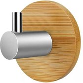 DWIH® - Zelfklevende Haak van Bamboe en staal - Ophanghaken - Zelfklevend - Handdoekhaakjes - Badkamer - Bamboo - RVS