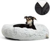 Bol.com Behave Hondenmand Deluxe - Maat XXL - 100 cm - Hondenkussen - Hondenbed - Donutmand - Wasbaar - Fluffy - Donut - Grijs aanbieding