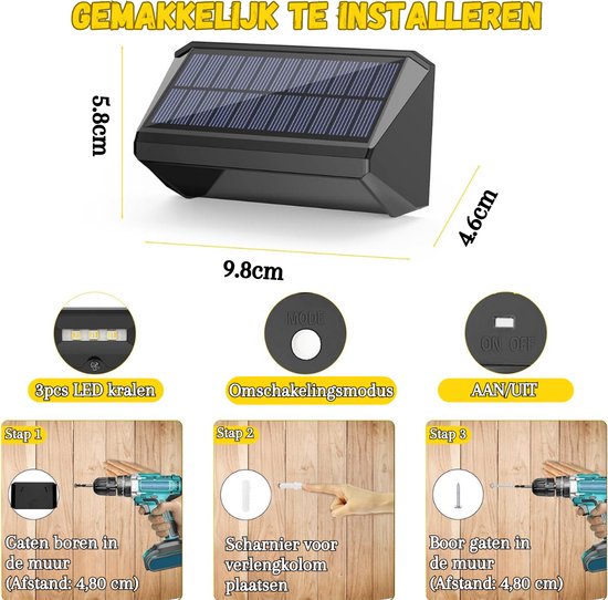 Tuinverlichting Op Zonne-energie – 12 Stuks LED Vloerlampen – IP65 Waterdicht, Roestvrij Staal – Automatische Schemer-schakelaar – Voor Tuin, Terras En Paden