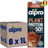Alpro - Alternative au Lait de Soja Goût Chocolat - Boisson Soja Protéines Végétales - Alternative au Lait Soja Protéinée Saveur Chocolat - Lot de 8x1L
