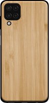 Smartphonica Telefoonhoesje voor Samsung Galaxy A12 met houten look - backcover bamboo kunsthout hoesje - Bruin / Kunsthout;TPU / Back Cover geschikt voor Samsung Galaxy A12